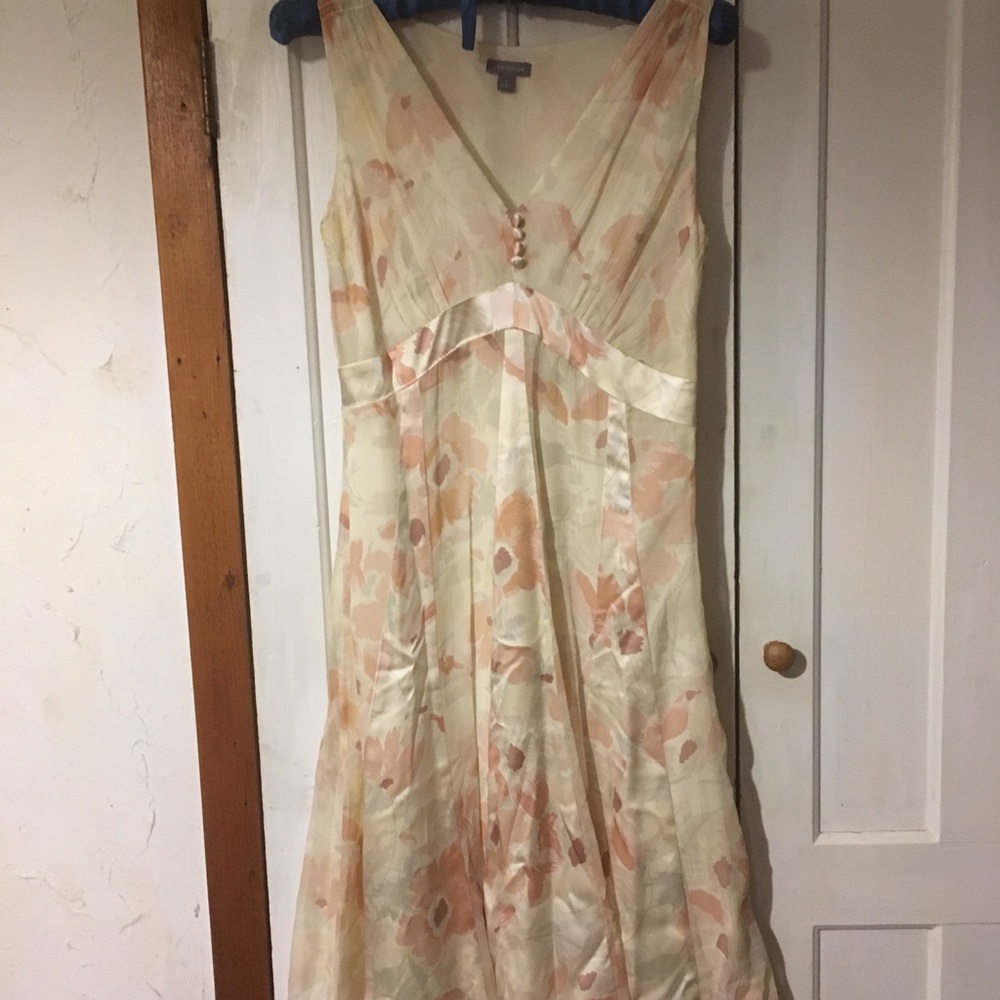 EUC Ann Taylor 100% Silk Floral Dress Size 0